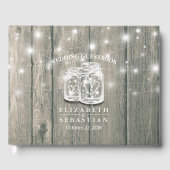 Weddenschap Guestbook Wood Chic Mason Jar String L Gastenboek (Voorkant)