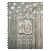 Weddenschap Guestbook Wood Chic Mason Jar String L Notitieboek (Voorkant)