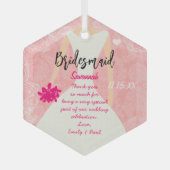 Weddenschap Gündesmaid Kies achtergrondkleur Glas Ornament (Voorkant)