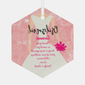 Weddenschap Gündesmaid Kies achtergrondkleur Glas Ornament (Achterkant)