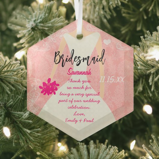 Weddenschap Gündesmaid Kies achtergrondkleur Glas Ornament (Insitu)