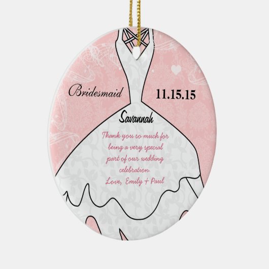 Weddenschap Gündesmaid Kies achtergrondkleur Keramisch Ornament (Rechts)