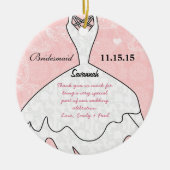 Weddenschap Gündesmaid Kies achtergrondkleur Keramisch Ornament (Voorkant)