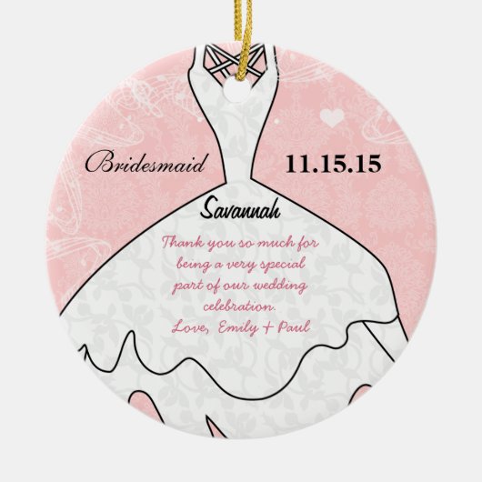 Weddenschap Gündesmaid Kies achtergrondkleur Keramisch Ornament (Voorkant)