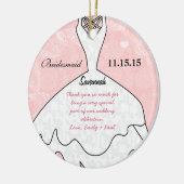 Weddenschap Gündesmaid Kies achtergrondkleur Keramisch Ornament (Links)