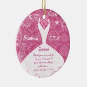 Weddenschap Gündesmaid Kies achtergrondkleur Keramisch Ornament (Rechts)