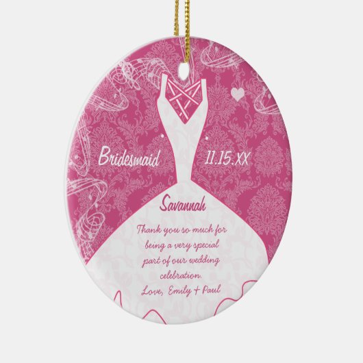 Weddenschap Gündesmaid Kies achtergrondkleur Keramisch Ornament (Rechts)