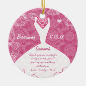 Weddenschap Gündesmaid Kies achtergrondkleur Keramisch Ornament (Voorkant)