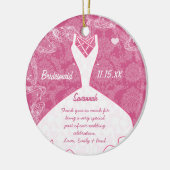 Weddenschap Gündesmaid Kies achtergrondkleur Keramisch Ornament (Links)