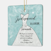 Weddenschap Gündesmaid Kies achtergrondkleur Keramisch Ornament (Links)