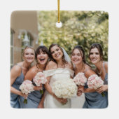 Weddenschap Gündesmaid Kies achtergrondkleur Keramisch Ornament (Achterkant)