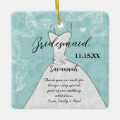 Weddenschap Gündesmaid Kies achtergrondkleur Keramisch Ornament (Voorkant)