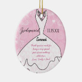 Weddenschap Gündesmaid Kies achtergrondkleur Keramisch Ornament (Rechts)