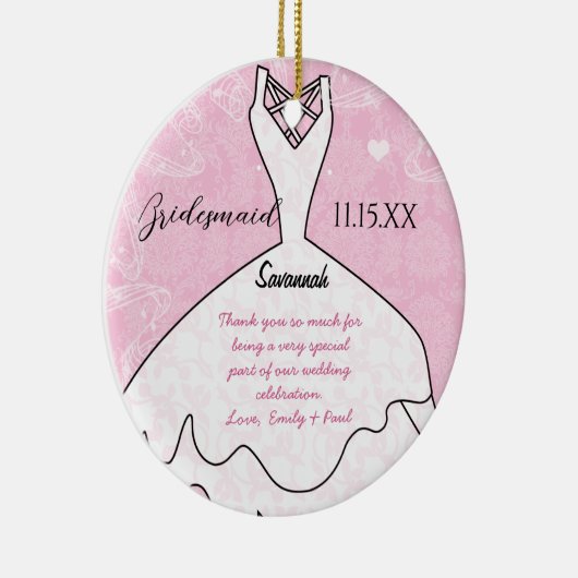 Weddenschap Gündesmaid Kies achtergrondkleur Keramisch Ornament (Rechts)