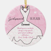 Weddenschap Gündesmaid Kies achtergrondkleur Keramisch Ornament (Voorkant)