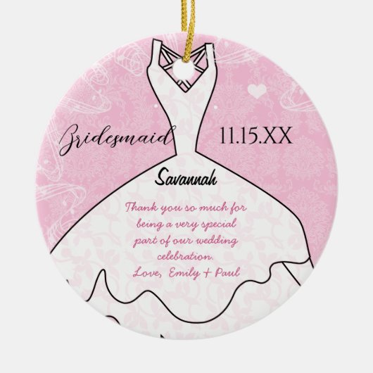 Weddenschap Gündesmaid Kies achtergrondkleur Keramisch Ornament (Voorkant)