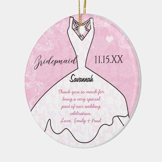 Weddenschap Gündesmaid Kies achtergrondkleur Keramisch Ornament (Links)