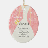 Weddenschap Gündesmaid Kies achtergrondkleur Keramisch Ornament (Rechts)