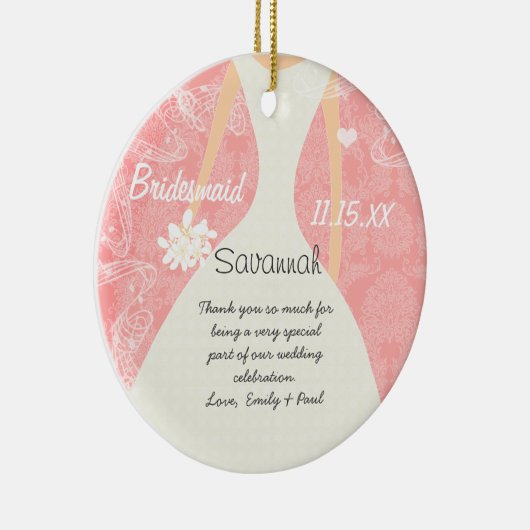 Weddenschap Gündesmaid Kies achtergrondkleur Keramisch Ornament (Rechts)