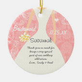 Weddenschap Gündesmaid Kies achtergrondkleur Keramisch Ornament (Voorkant)