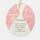 Weddenschap Gündesmaid Kies achtergrondkleur Keramisch Ornament (Links)