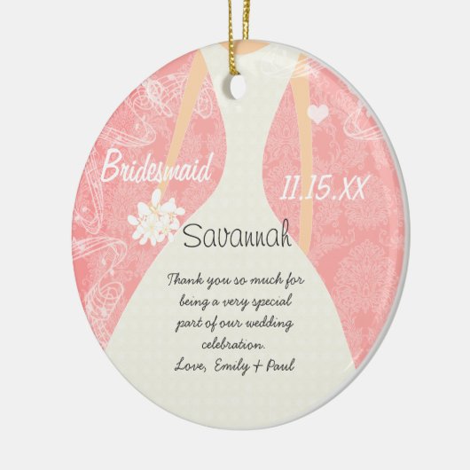 Weddenschap Gündesmaid Kies achtergrondkleur Keramisch Ornament (Links)