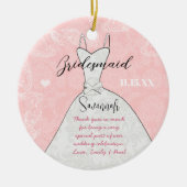 Weddenschap Gündesmaid Kies achtergrondkleur Keramisch Ornament (Voorkant)