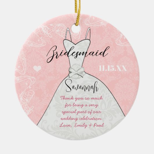 Weddenschap Gündesmaid Kies achtergrondkleur Keramisch Ornament (Voorkant)