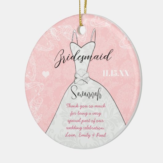 Weddenschap Gündesmaid Kies achtergrondkleur Keramisch Ornament (Links)