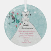 Weddenschap Gwn Bridesmaid Butterfly Kies kleur Glas Ornament (Voorkant)
