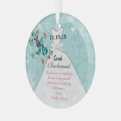 Weddenschap Gwn Bridesmaid Butterfly Kies kleur Glas Ornament (Voorkant links)