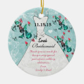 Weddenschap Gwn Bridesmaid Butterfly Kies kleur Keramisch Ornament (Voorkant)