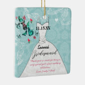 Weddenschap Gwn Bridesmaid Butterfly Kies kleur Keramisch Ornament (Rechts)