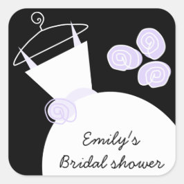 Weddenschap Gwn Paars Vrijgezellenfeest vierkant z Vierkante Sticker