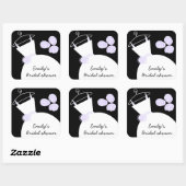 Weddenschap Gwn Paars Vrijgezellenfeest vierkant z Vierkante Sticker (Vel)