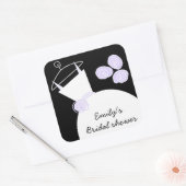 Weddenschap Gwn Paars Vrijgezellenfeest vierkant z Vierkante Sticker (Envelop)