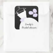 Weddenschap Gwn Paars Vrijgezellenfeest vierkant z Vierkante Sticker (Tas)