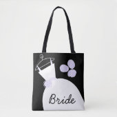 Weddenschap Gwn Paarse Bride over canvas tas zwart (Voorkant)