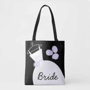 Weddenschap Gwn Paarse Bride over canvas tas zwart