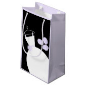 Weddenschap Gwn Paarse cadeau tas zwarte bleke paa Klein Cadeauzakje (Achterkant Gekanteld)