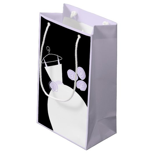 Weddenschap Gwn Paarse cadeau tas zwarte bleke paa Klein Cadeauzakje (Achterkant Gekanteld)