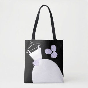 Weddenschap Gwn Paarse Moeder Bride zwarte pastelt Tote Bag
