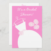 Weddenschap Gwn Pink brudal douche uitnodiging wit (Voorkant / Achterkant)