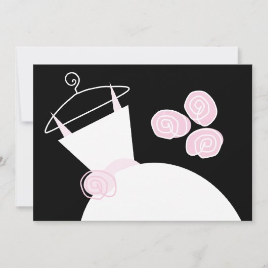 Weddenschap Gwn Pink brudal douche uitnodiging zwa (Voorkant)