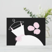 Weddenschap Gwn Pink brudal douche uitnodiging zwa (Staand voorkant)