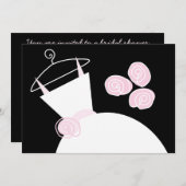 Weddenschap Gwn Pink brudal douche uitnodiging zwa (Voorkant / Achterkant)