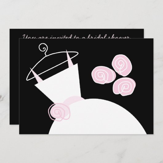 Weddenschap Gwn Pink brudal douche uitnodiging zwa (Voorkant / Achterkant)