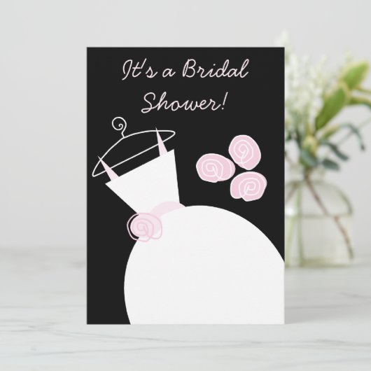 Weddenschap Gwn Pink brudal douche uitnodiging zwa (Staand voorkant)