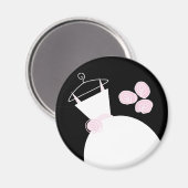 Weddenschap Gwn Pink fridge magneet zwart (Voorkant / Achterkant)