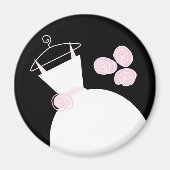 Weddenschap Gwn Pink fridge magneet zwart (Voorkant)